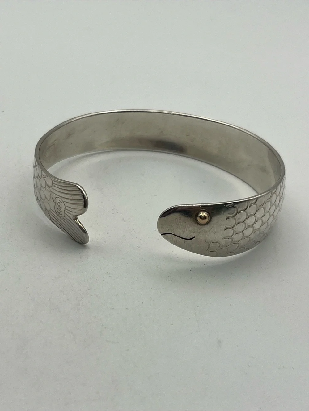 Eden Hand Arts herring cuff bracelet 14k & sterling silver Large Cape Cod - Picture 2 of 16